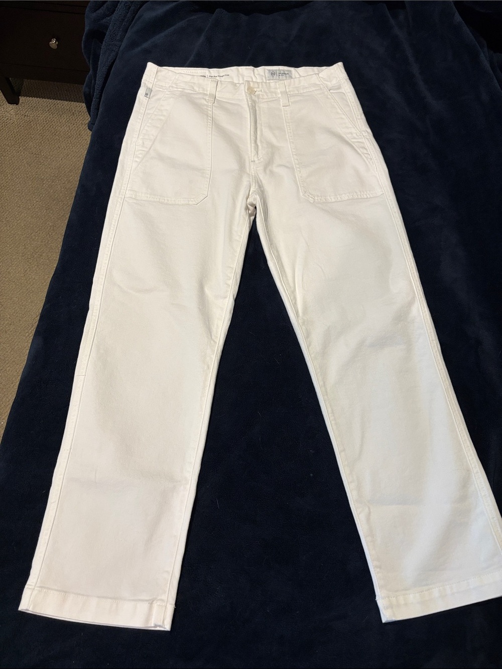 Ag Adriano Goldschmied White Straight-Leg Trousers